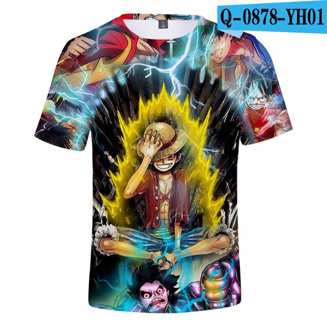 2 To 12 Years One Piece Clothing Kids Boys Girls Short Sleeve tshirt T Shirt Cartoon Luffy/Zoro/Joba T-shirt Children Clothes
