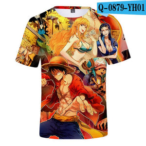2 To 12 Years One Piece Clothing Kids Boys Girls Short Sleeve tshirt T Shirt Cartoon Luffy/Zoro/Joba T-shirt Children Clothes