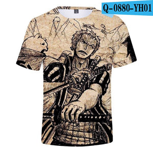 2 To 12 Years One Piece Clothing Kids Boys Girls Short Sleeve tshirt T Shirt Cartoon Luffy/Zoro/Joba T-shirt Children Clothes