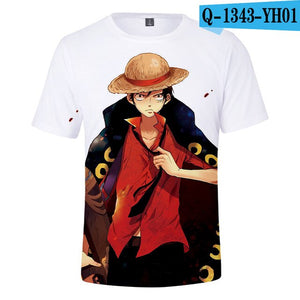 2 To 12 Years One Piece Clothing Kids Boys Girls Short Sleeve tshirt T Shirt Cartoon Luffy/Zoro/Joba T-shirt Children Clothes