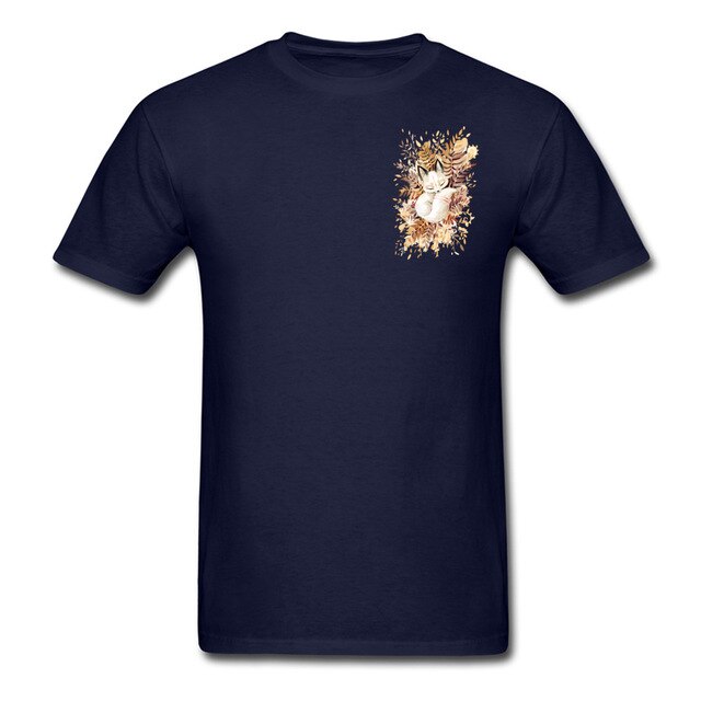 Slumber Fox T-shirt Men Tshirt Naruto Autumn T Shirt Natsume's Book of Friends Tops Sleepy Cat Lovely Clothes Thanksgiving Gift