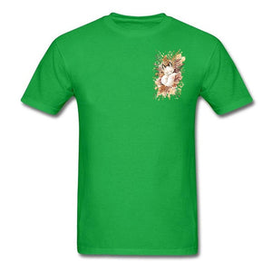 Slumber Fox T-shirt Men Tshirt Naruto Autumn T Shirt Natsume's Book of Friends Tops Sleepy Cat Lovely Clothes Thanksgiving Gift