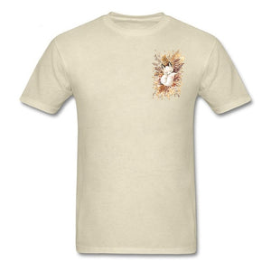 Slumber Fox T-shirt Men Tshirt Naruto Autumn T Shirt Natsume's Book of Friends Tops Sleepy Cat Lovely Clothes Thanksgiving Gift