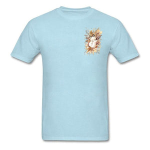 Slumber Fox T-shirt Men Tshirt Naruto Autumn T Shirt Natsume's Book of Friends Tops Sleepy Cat Lovely Clothes Thanksgiving Gift