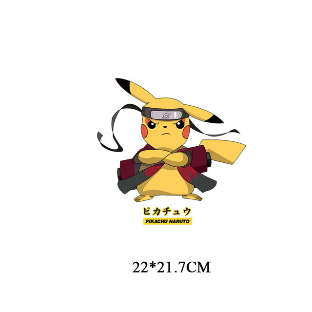 Iron on Anime Pokemon One Piece Naruto Patches for Clothing DIY T-shirt Applique Heat Transfer Vinyl Pikachu Stickers on Clothes
