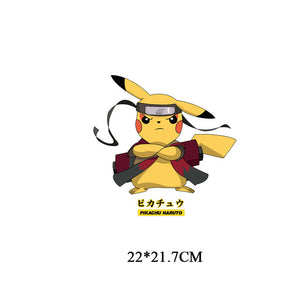 Iron on Anime Pokemon One Piece Naruto Patches for Clothing DIY T-shirt Applique Heat Transfer Vinyl Pikachu Stickers on Clothes