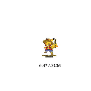 Iron on Anime Pokemon One Piece Naruto Patches for Clothing DIY T-shirt Applique Heat Transfer Vinyl Pikachu Stickers on Clothes