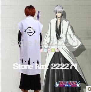 Bleach 10th Division Captain Toushiro Hitsugaya Halloween Cosplay Costume  Japanese  Suit Clothes Free Track Anime