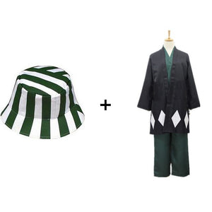 Anime BLEACH Urahara Kisuke Cosplay Costume Japanese kimono Uniform Clothes Halloween costumes Suit Cloak Top Pants Hat Outfit