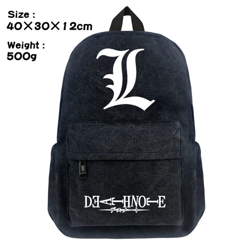 New Death Note School Backpack Student Bookbag Cosplay Black Unisex Cartoon Shoulder Laptop Travel Bags Casual Work Bags