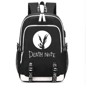Death Note Backpack with USB Charging Port and Lock &Headphone interface for College Student Work Mochilas backpack school