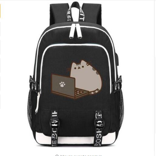 Death Note Backpack with USB Charging Port and Lock &Headphone interface for College Student Work Mochilas backpack school