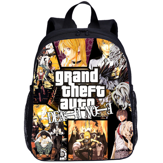Fashion Anime Student Backpack Baby Boys Nursery School Bag Mini Kid Cartoon Death Note Print School Backpack Child Shoulder Bag