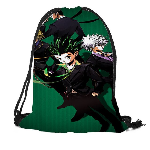 Custom Hunter x Hunter Drawstring Backpack Silk Soft Bag Travel Beach School Backpack More Size Custom You Image