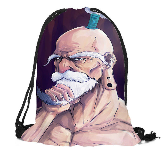 Custom Hunter x Hunter Drawstring Backpack Silk Soft Bag Travel Beach School Backpack More Size Custom You Image