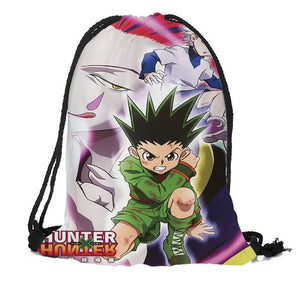 Custom Hunter x Hunter Drawstring Backpack Silk Soft Bag Travel Beach School Backpack More Size Custom You Image