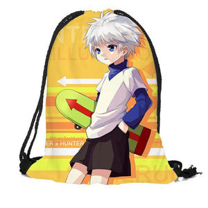 Custom Hunter x Hunter Drawstring Backpack Silk Soft Bag Travel Beach School Backpack More Size Custom You Image
