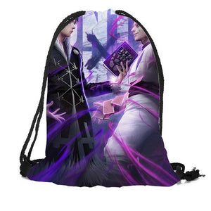 Custom Hunter x Hunter Drawstring Backpack Silk Soft Bag Travel Beach School Backpack More Size Custom You Image