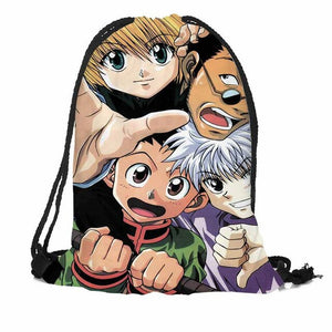 Custom Hunter x Hunter Drawstring Backpack Silk Soft Bag Travel Beach School Backpack More Size Custom You Image