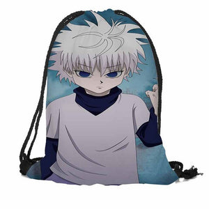 Custom Hunter x Hunter Drawstring Backpack Silk Soft Bag Travel Beach School Backpack More Size Custom You Image
