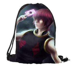 Custom Hunter x Hunter Drawstring Backpack Silk Soft Bag Travel Beach School Backpack More Size Custom You Image