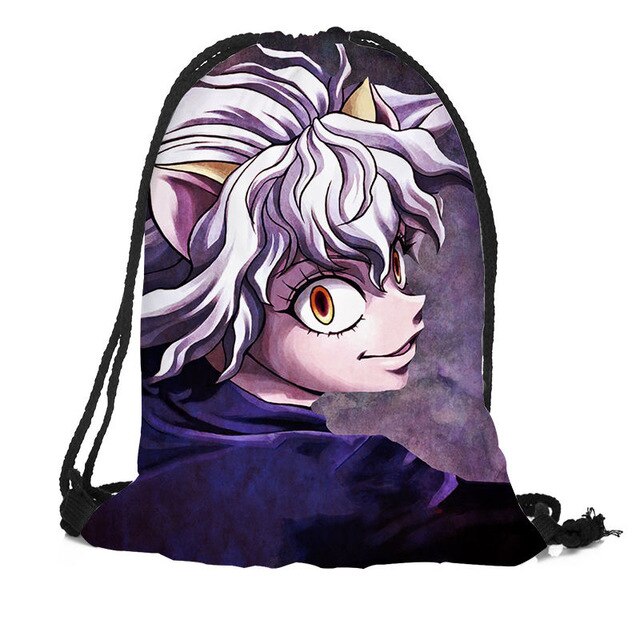 Custom Hunter x Hunter Drawstring Backpack Silk Soft Bag Travel Beach School Backpack More Size Custom You Image