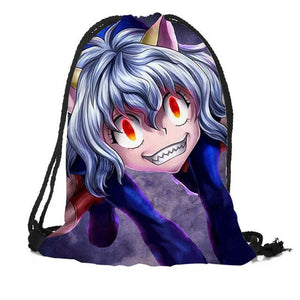 Custom Hunter x Hunter Drawstring Backpack Silk Soft Bag Travel Beach School Backpack More Size Custom You Image