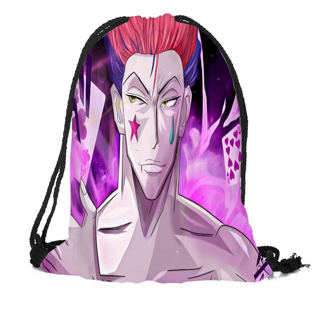 Custom Hunter x Hunter Drawstring Backpack Silk Soft Bag Travel Beach School Backpack More Size Custom You Image