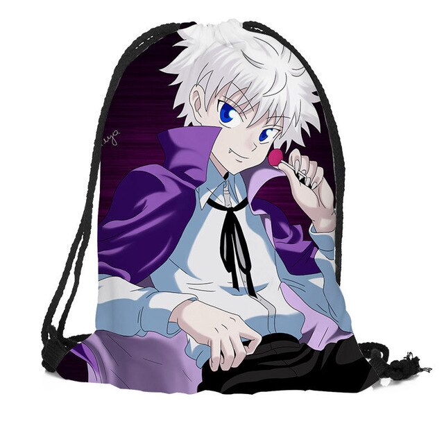 Custom Hunter x Hunter Drawstring Backpack Silk Soft Bag Travel Beach School Backpack More Size Custom You Image