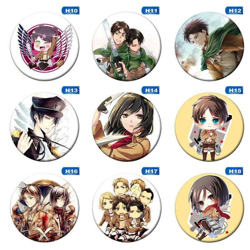 1pc Hot Anime Attack on Titan Cosplay Badge Cartoon Eren Brooch Pins Collection bags Badges for Backpacks Button Clothes