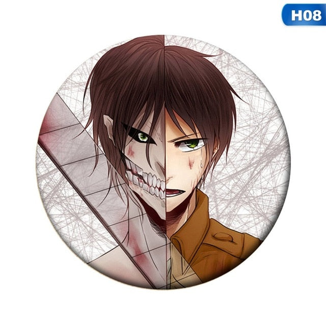 1pc Hot Anime Attack on Titan Cosplay Badge Cartoon Eren Brooch Pins Collection bags Badges for Backpacks Button Clothes