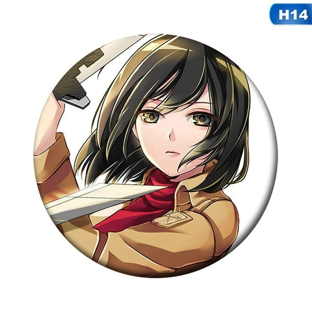1pc Hot Anime Attack on Titan Cosplay Badge Cartoon Eren Brooch Pins Collection bags Badges for Backpacks Button Clothes