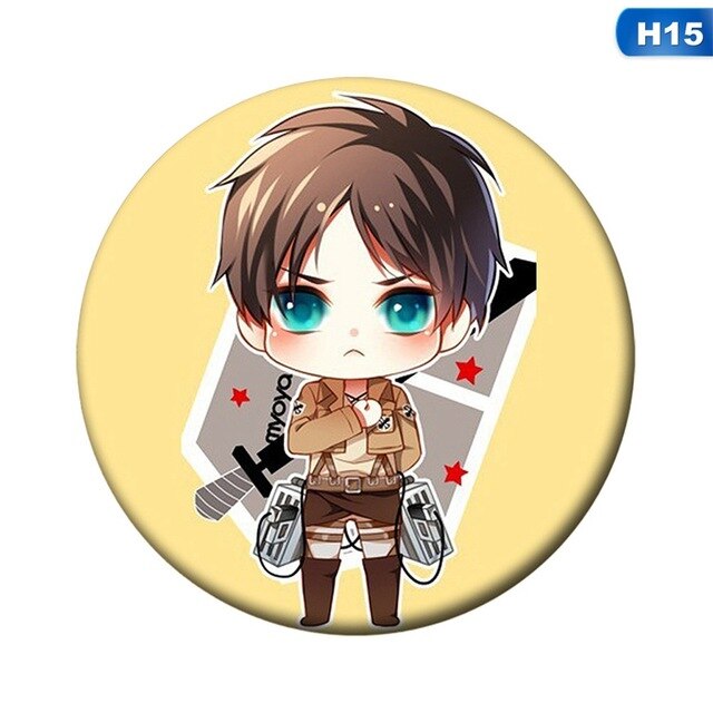 1pc Hot Anime Attack on Titan Cosplay Badge Cartoon Eren Brooch Pins Collection bags Badges for Backpacks Button Clothes