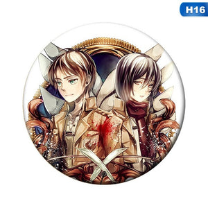 1pc Hot Anime Attack on Titan Cosplay Badge Cartoon Eren Brooch Pins Collection bags Badges for Backpacks Button Clothes