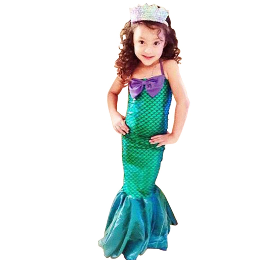 Fashion Summer Girls Princess Dresses Fishtail Kids Ariel Little Mermaid Dress Halloween Party Cosplay Costume NYZ Shop