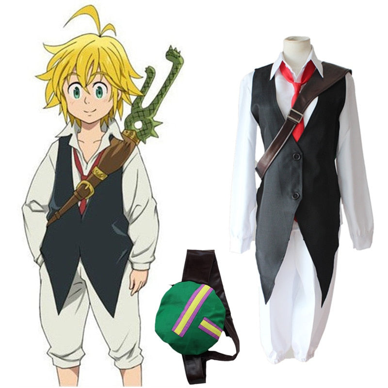 Japanese Anime The Seven Deadly Sins Meliodas costume mens Meliodas cosplay clothing /bag any size Dragon's Sin of Wrath