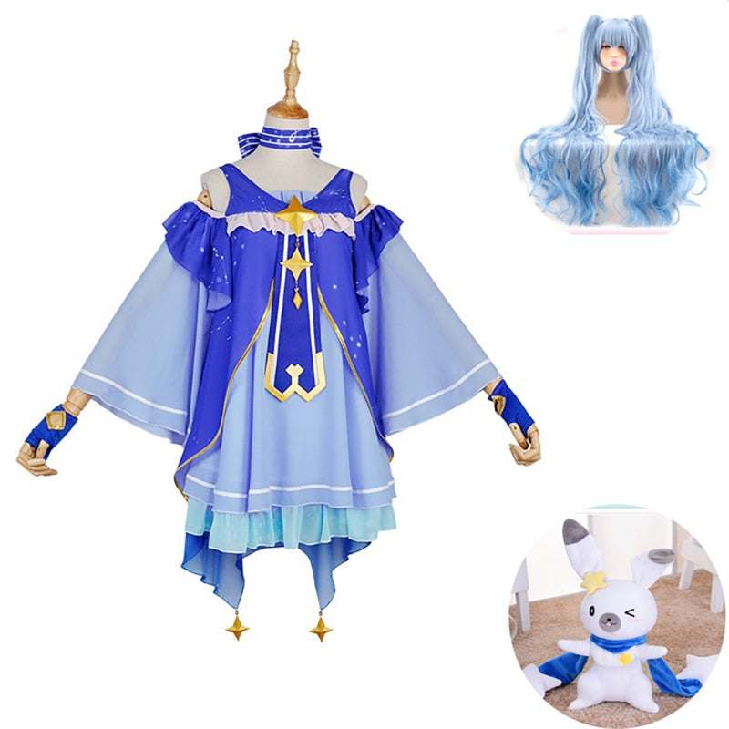 2019 Snow Miku Hatsune Cosplay High Quality Star Princess Dress wig Japanese Cosplay Costumes Kit Mid Set Dress Gowns