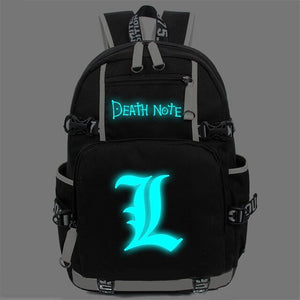 Japan Anime Death Note Backpack Large Oxford Luminous Printing Shoulder Bag for Boys Girls Travel Laptop Book Bags