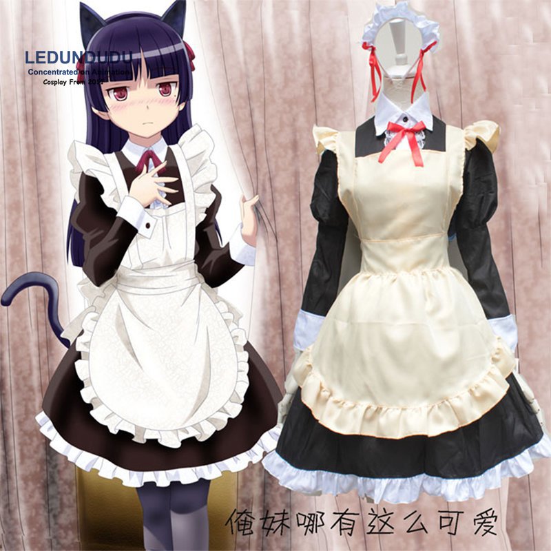 Hot Oreimo Ore no Imouto ga Konnani Kawaii ga Nai Gokou Ruri Cosplay Costumes Long Sleeve Women Kousaka kirino Lolita Maid Dress