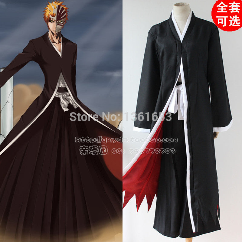Anime Bleach Ichigo Kurosaki Men's Bankai Cosplay Costume hallowean costume for man and women party clothes