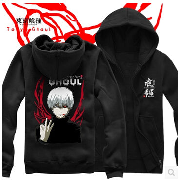 Tokyo Ghoul cosplay costume anime blood tooth mask white wig tshirt t-shirt tee coat jacket hoodie