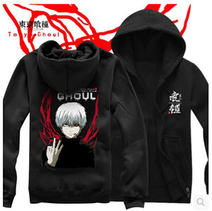 Tokyo Ghoul cosplay costume anime blood tooth mask white wig tshirt t-shirt tee coat jacket hoodie