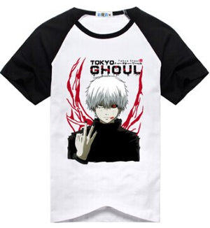 Tokyo Ghoul cosplay costume anime blood tooth mask white wig tshirt t-shirt tee coat jacket hoodie