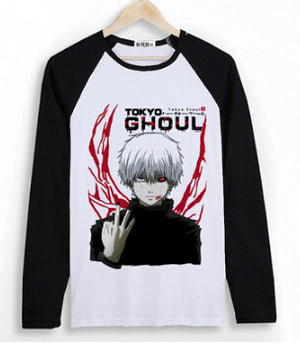 Tokyo Ghoul cosplay costume anime blood tooth mask white wig tshirt t-shirt tee coat jacket hoodie