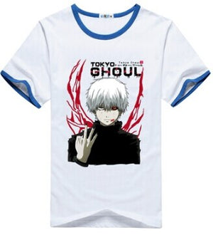 Tokyo Ghoul cosplay costume anime blood tooth mask white wig tshirt t-shirt tee coat jacket hoodie