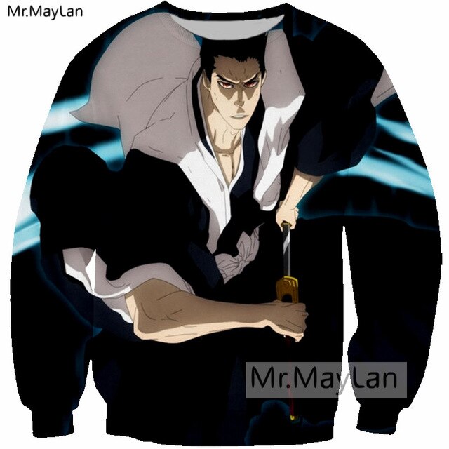 Harajuku Anime Bleach Sweatshirts Women/Men Long Sleeves Pullover Cool Hipster Outfits Hoodies Tops Harajuku Autumn Clothes 5XL