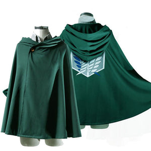 Japanese Hoodie Attack on Titan Cloak Shingeki no Kyojin Scouting Legion Cosplay Costume anime cosplay green Cape mens clothes