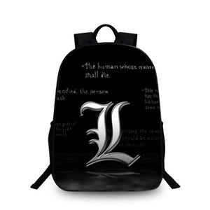 Women Fashion Backpack Death Note School Bag Children Laptop Backpacks For Teenagers Nylon Shoulder Bag Students Travel Bags