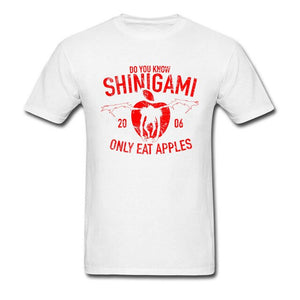 New Arrival Death Note T Shirt Men Apple Print Tshirt Black T-shirts Short Sleeve Cotton Tops Tees Horror Clothes Free Shipping