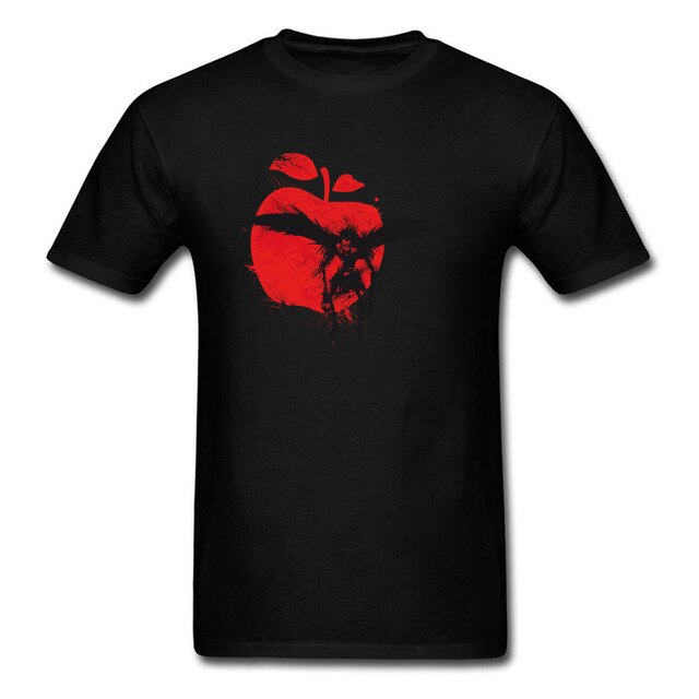 Death God Tshirt Death Note Men's Special T-Shirt Crazy Tops T Shirt Apple Print Clothes Cotton Fabric Tees New Custom